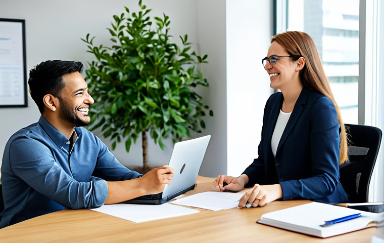 A professional woman, a Well-being Coordinator, in modest business casual attire, fully clothed, engaging with a small group of diverse colleagues in a bright, modern office. She is smiling gently, showing active listening and supportive communication. The office environment features contemporary design, comfortable seating, and subtle elements of greenery, conveying a positive and collaborative atmosphere. Safe for work, appropriate content, professional dress, correct proportions, perfect anatomy, natural pose, well-formed hands, proper finger count, natural body proportions, high quality, professional photography, family-friendly.