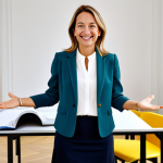 **

"A friendly Wellbeing Coordinator, fully clothed in professional attire (blouse and skirt), smiling warmly at colleagues during a wellness workshop in a bright, modern Parisian office setting, appropriate content, safe for work, perfect anatomy, well-formed hands, natural pose, professional environment, focus on positive interaction and inclusivity, family-friendly, high quality."

**
