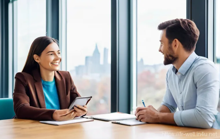 웰빙코디네이터와 건강 목표 달성 기술 - **Prompt:** A bright, modern wellness consultation room bathed in soft, natural light. A diverse you...