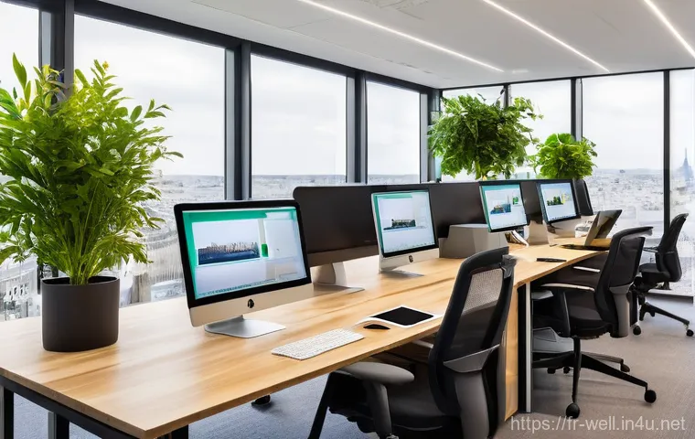 웰빙코디네이터와 직장 내 팀워크 - **Modern Ergonomic French Office Environment**: A bright, spacious, and state-of-the-art open-plan o...