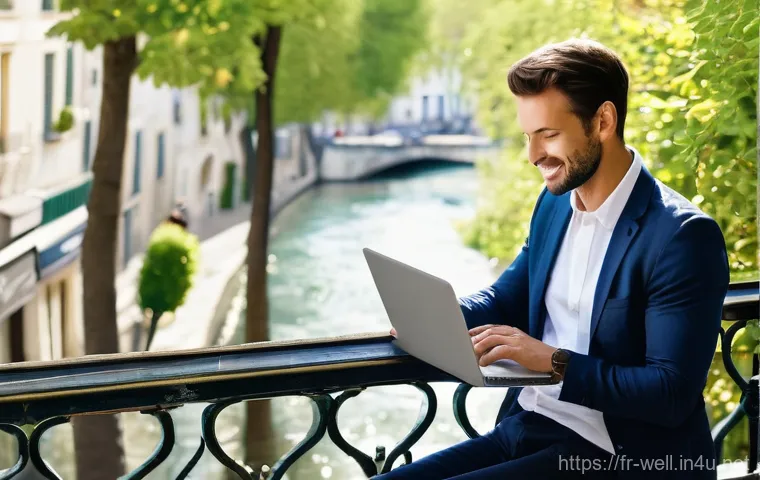 웰빙코디네이터와 직장 내 팀워크 - **Joyful Outdoor Team-Building in a French Setting**: A dynamic and heartwarming scene of a diverse ...