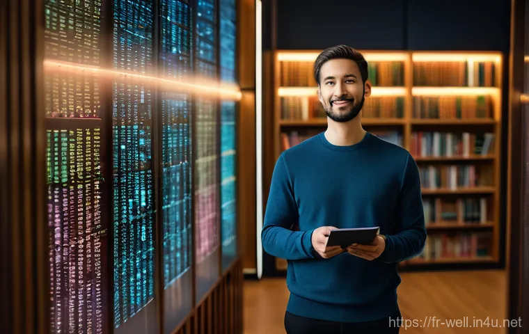 웰빙코디네이터와 신체 건강 진단 - **Prompt:** A serene, diverse individual, aged 30-45, stands thoughtfully in a dimly lit, futuristic...