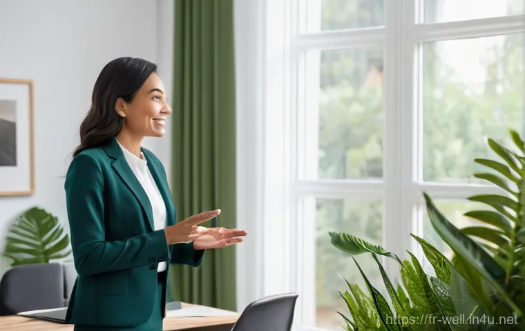 웰빙코디네이터 자격증 활용 사례 - **Prompt:** A compassionate female wellness coordinator, in her late 30s, with a warm and approachab...