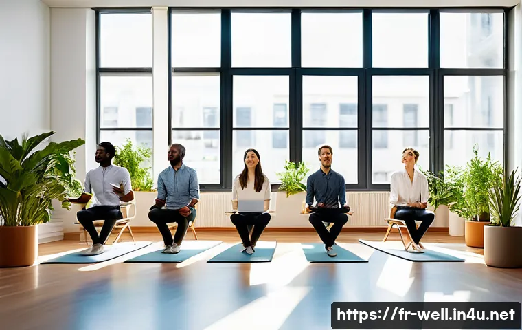 웰빙코디네이터와 트렌드 리포트 작성 - **Prompt:** A diverse group of young professionals in a bright, modern French office are participati...