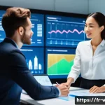 웰빙코디네이터와 헬스 데이터 활용 - **Prompt:** A diverse female wellness coordinator, dressed in smart-casual attire, sits at a modern,...