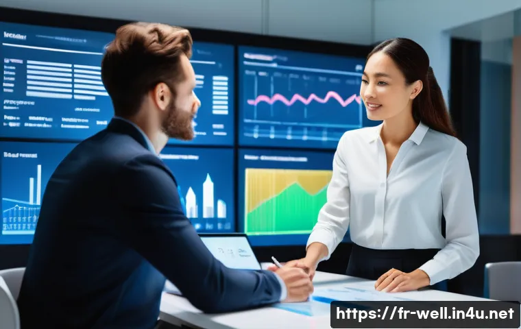 웰빙코디네이터와 헬스 데이터 활용 - **Prompt:** A diverse female wellness coordinator, dressed in smart-casual attire, sits at a modern,...