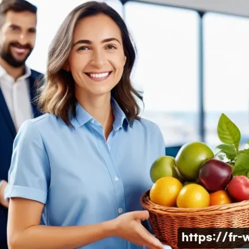 Home 17 웰빙코디네이터와 성공적인 취업 전략 - **A Vibrant French Workplace Focused on Employee Well-being:**
"A bright, modern office interior...