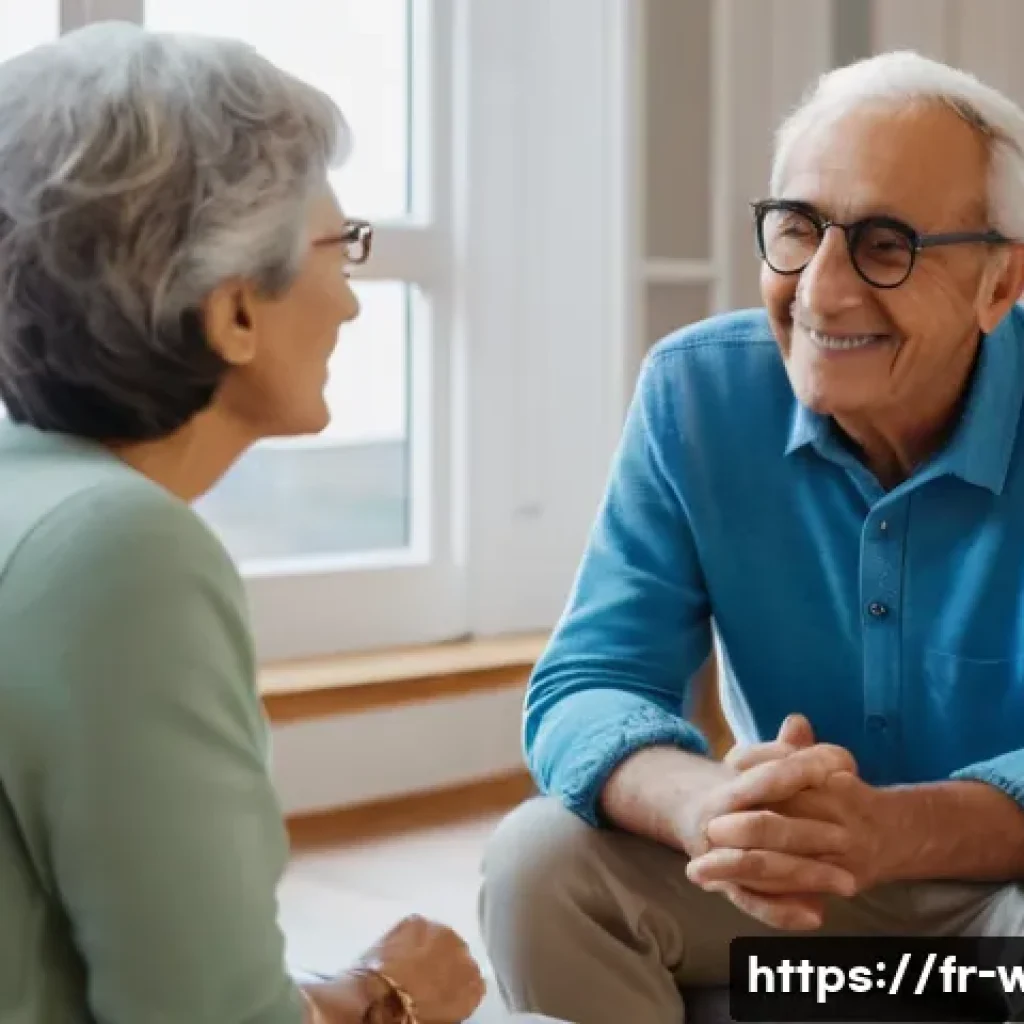 웰빙코디네이터와 피드백 수집 방법 - A diverse group of French seniors sitting comfortably in a cozy, well-lit living room, engaged in a ...
